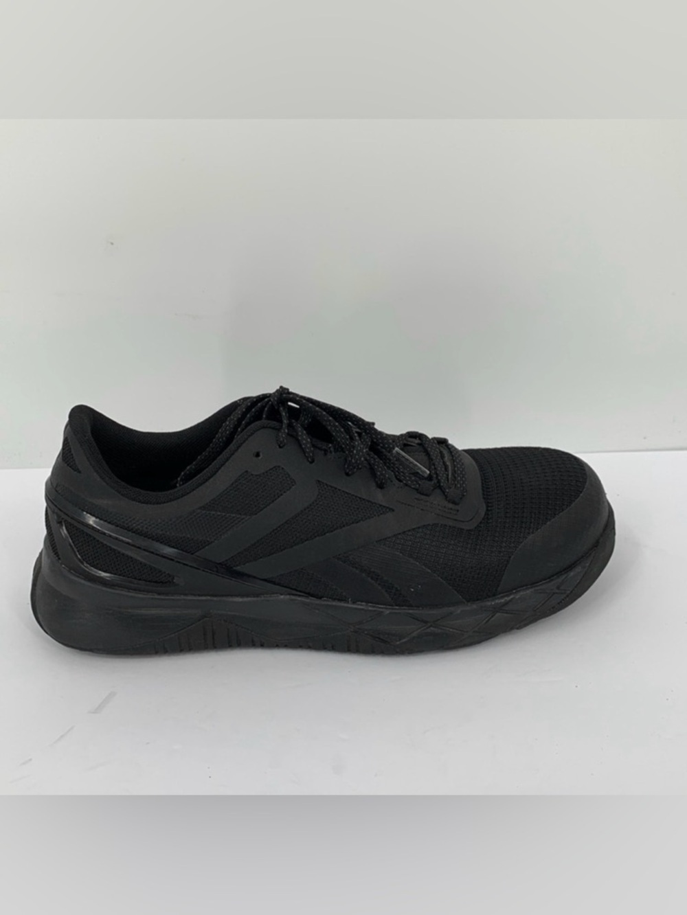 Reebok Nanoflex TR work sneaker shoe black composite safety toe tie men 9 WIDE